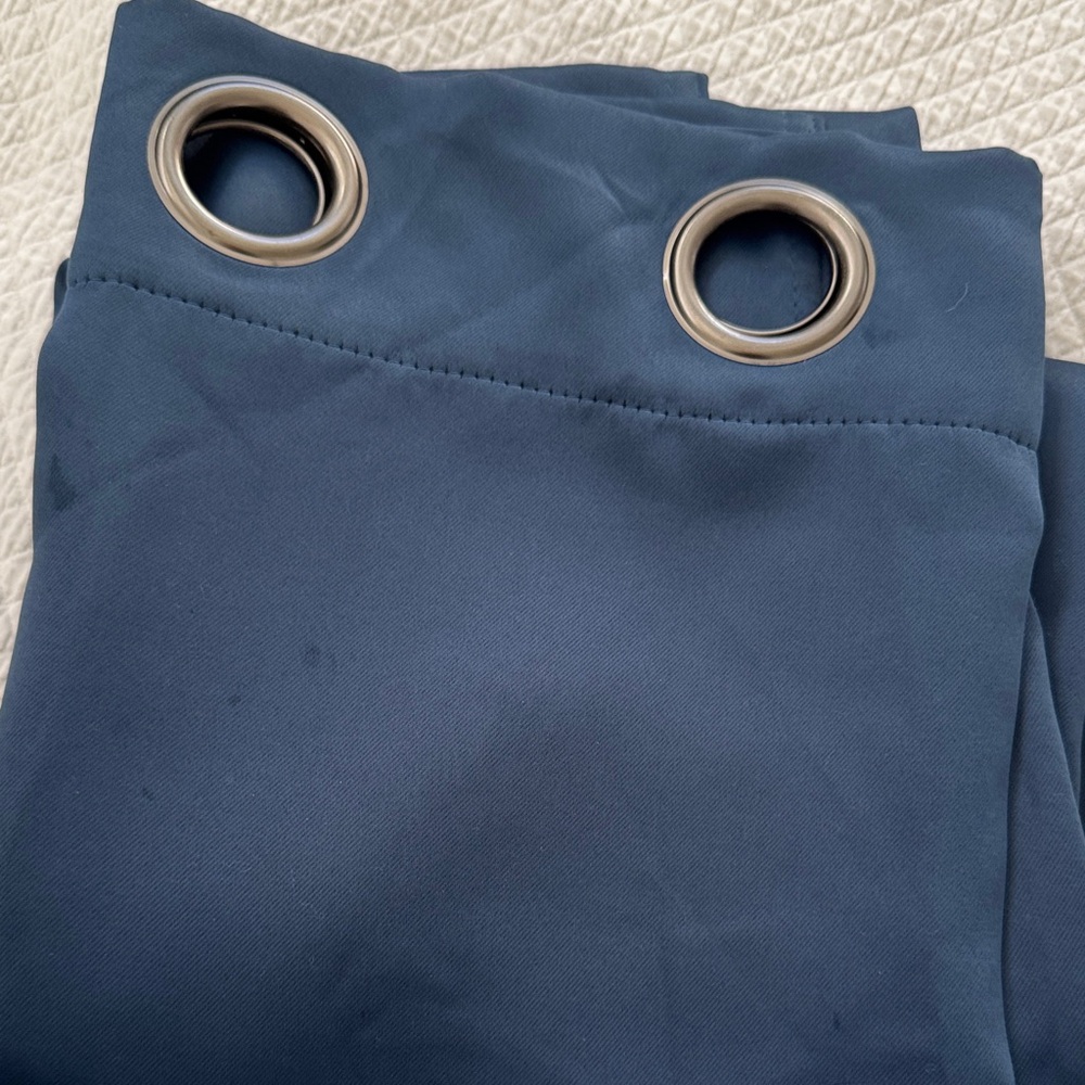 Source Unknown Steel Blue Grommet Curtains